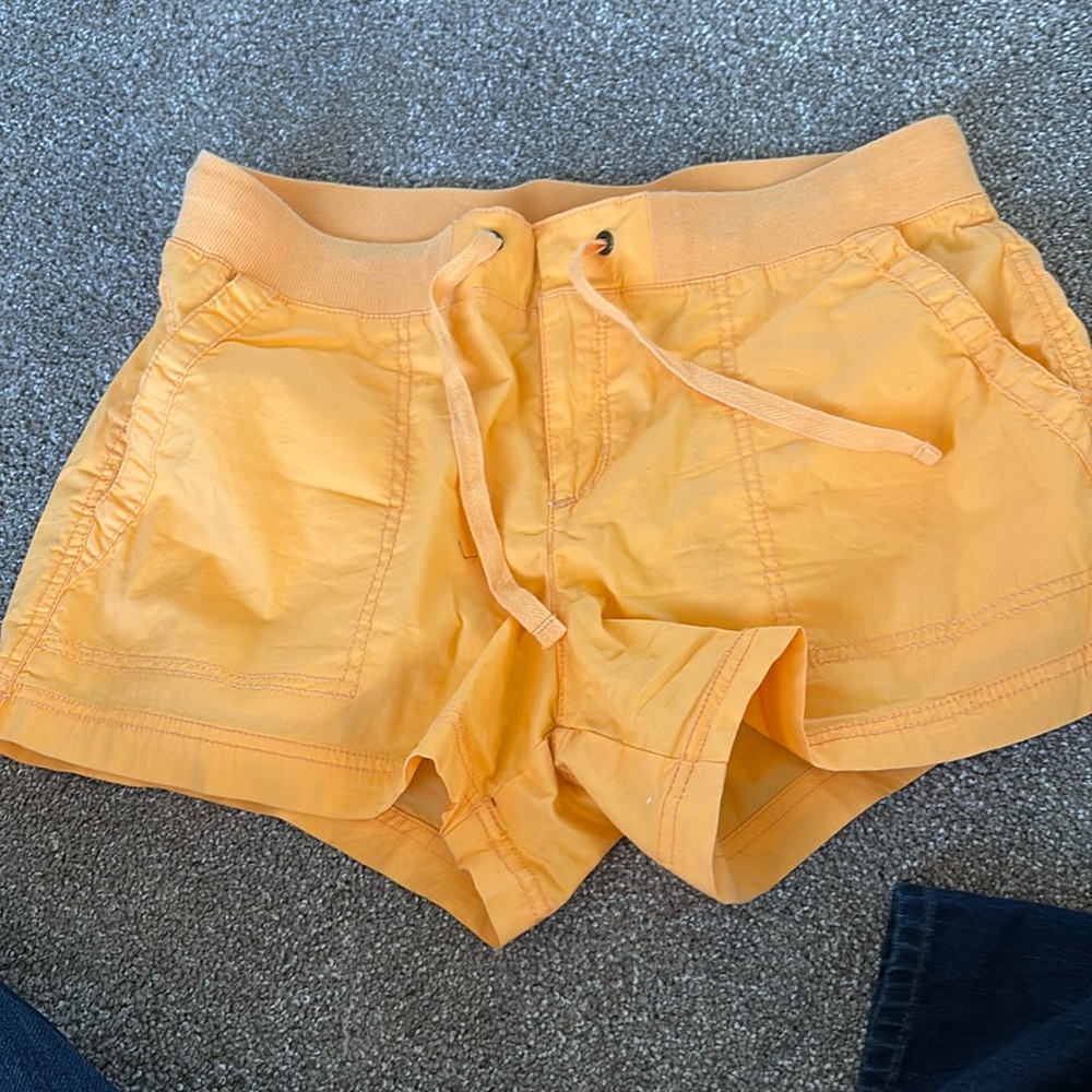 orange cargo shorts